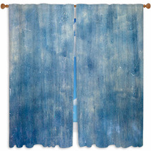 Blue Watercolor Grunge Texture Window Curtains 65699259