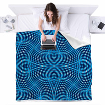 Blue Wavy Pattern Blankets 48817806