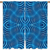 Blue Wavy Pattern Window Curtains 48817806