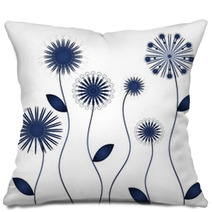 Blue Winter Flowers Pillows 39094051