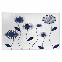 Blue Winter Flowers Rugs 39094051
