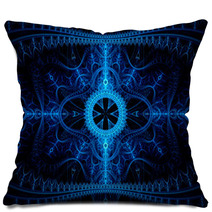 Blue Winter Fractal Pillows 70941666