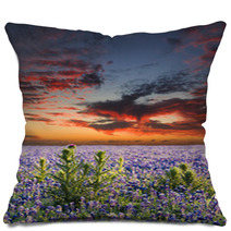 Bluebonnets In The Texas Hill Country Pillows 68071575
