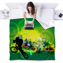 BMX Cyclist Blankets 45667717