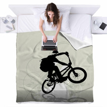 Bmx Cyclist Blankets 45785411
