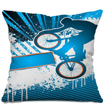 BMX Cyclist Poster Template Vector Pillows 31584008