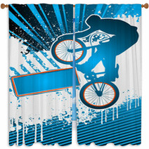 BMX Cyclist Poster Template Vector Window Curtains 31584008