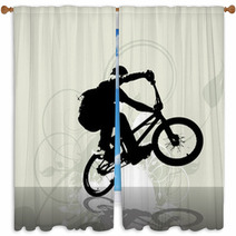Bmx Cyclist Window Curtains 45785411