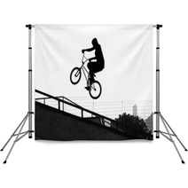 BMX - Girl Jumping With Bike Backdrops 68487197