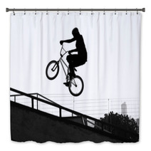 BMX - Girl Jumping With Bike Bath Decor 68487197