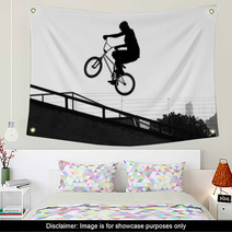 BMX - Girl Jumping With Bike Wall Art 68487197