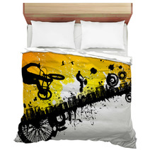 BMX Riders In A City Background Bedding 7441185