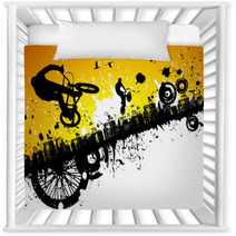 BMX Riders In A City Background Nursery Decor 7441185