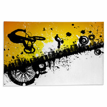 BMX Riders In A City Background Rugs 7441185