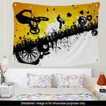 BMX Riders In A City Background Wall Art 7441185