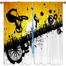 BMX Riders In A City Background Window Curtains 7441185