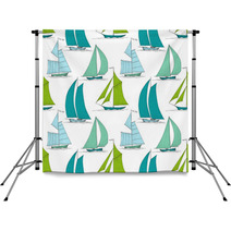 Boats On Water Seamless Pattern Marine Vector Backdrops 66195042