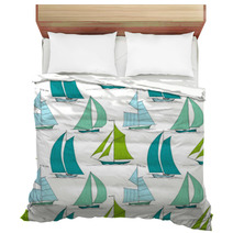 Boats On Water Seamless Pattern Marine Vector Bedding 66195042