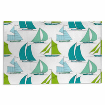 Boats On Water Seamless Pattern Marine Vector Rugs 66195042