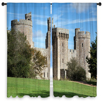 Bodiam Castle And Surrounding Green Park Window Curtains 61347407