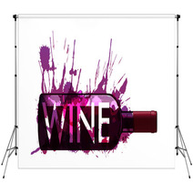 Bottle Of Wine Made Of Colorful Splashes Backdrops 54671054