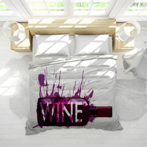 Bottle Of Wine Made Of Colorful Splashes Bedding 54671054