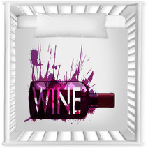 Bottle Of Wine Made Of Colorful Splashes Nursery Decor 54671054