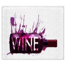 Bottle Of Wine Made Of Colorful Splashes Rugs 54671054
