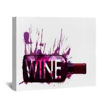 Bottle Of Wine Made Of Colorful Splashes Wall Art 54671054