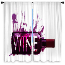 Bottle Of Wine Made Of Colorful Splashes Window Curtains 54671054