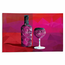 Bottles And Glasses For Wine Shop Rugs 60333749