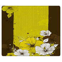 Bouquet Of Hibiscus On Grunge Background Rugs 7495522