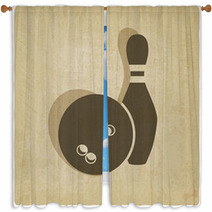 Bowling Old Background Window Curtains 62175127