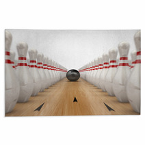 Bowling Pins And Black Ball Rugs 51969788