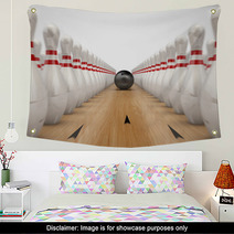 Bowling Pins And Black Ball Wall Art 51969788