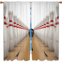 Bowling Pins And Black Ball Window Curtains 51969788