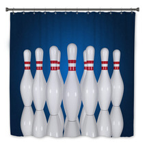 Bowling Pins On A Blue Background Bath Decor 67634305