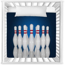 Bowling Pins On A Blue Background Nursery Decor 67634305