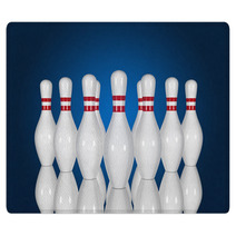Bowling Pins On A Blue Background Rugs 67634305