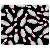 Bowling Skittle Black Seamless Vector Pattern Eps10 Rugs 89926473