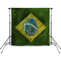 Brasil Flag Sketch Soccer Edition Backdrops 59772735