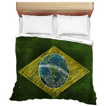 Brasil Flag Sketch Soccer Edition Bedding 59772735