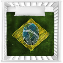 Brasil Flag Sketch Soccer Edition Nursery Decor 59772735