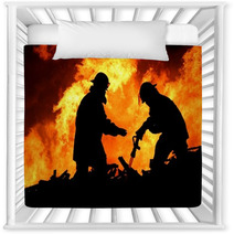 Brave Firefighters In Silhouette Nursery Decor 14957355