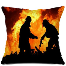 Brave Firefighters In Silhouette Pillows 14957355