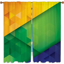 Brazil Color Geometry Vector Background Window Curtains 64167453