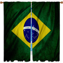 Brazil Flag Window Curtains 65534455