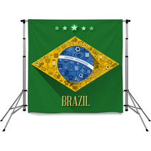 Brazil Flag With Soccer Symbol Backdrops 65430242