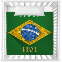 Brazil Flag With Soccer Symbol Nursery Decor 65430242