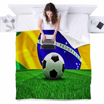 Brazil Soccer Ball Blankets 65276313